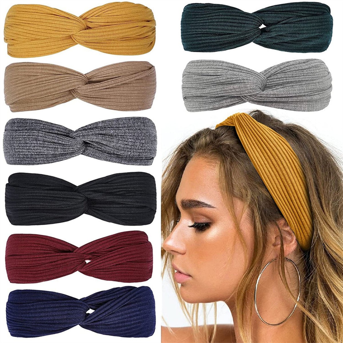 Boho Twist Knot Head Wrap Knotted Headband Women Ladies Elastic