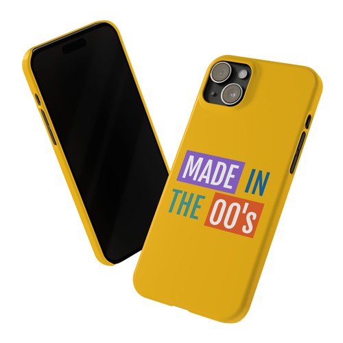 Made in the 00's Yellow Slim Phone Case - fits Apple iPhone 14 & 15 Gift Idea! - Picture 11 of 21