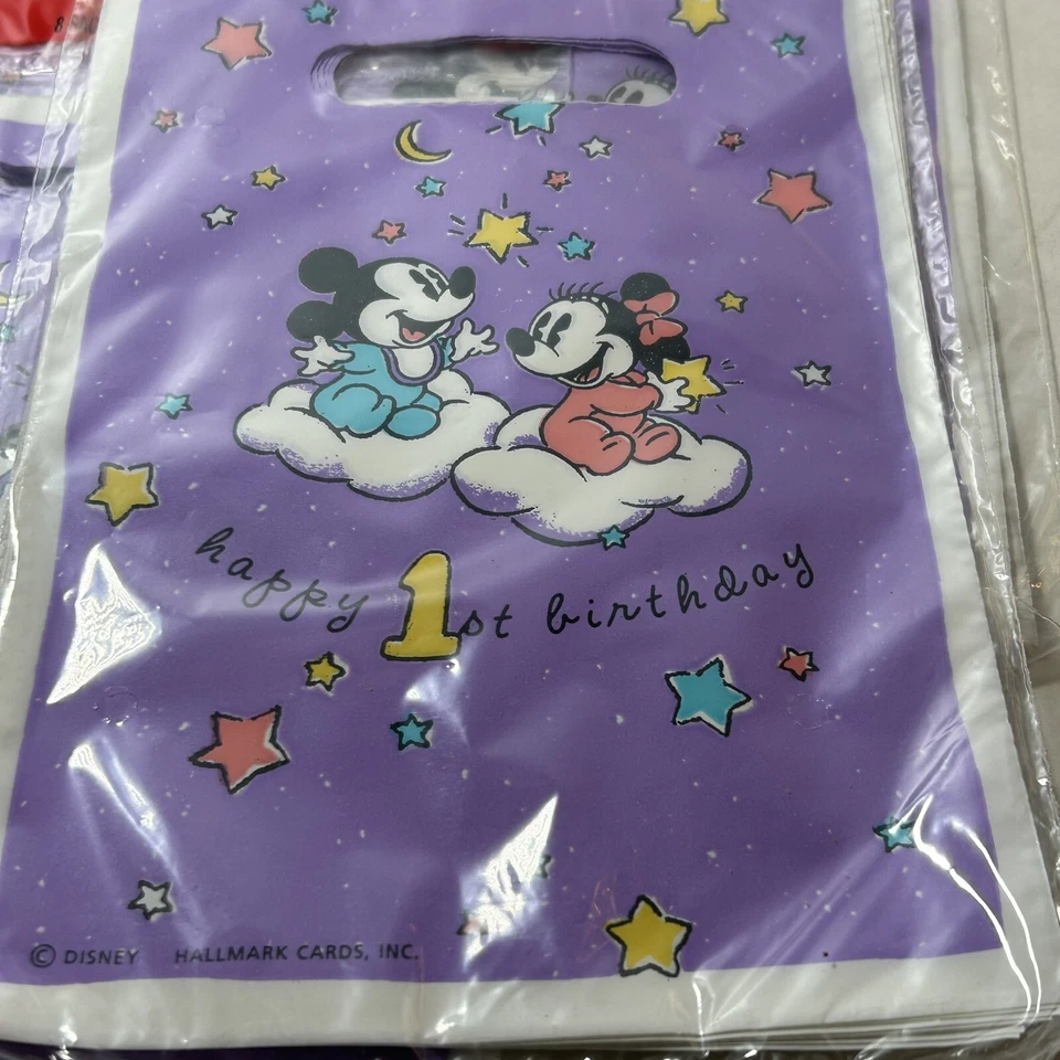 De Colección Bebé Mickey Mouse Disney Sello Sacos de Golosinas 48 Bolsas-6 Nuevos Juegos-1er Cumpleaños Foto 4 de 4