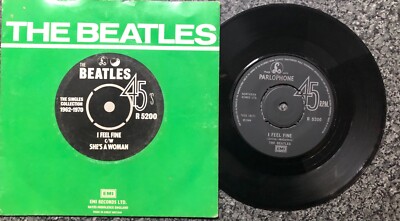 BEATLES  I FEEL FINE 1977 UK PARLOPHONE 7 '' SINGLE R 5200 EX