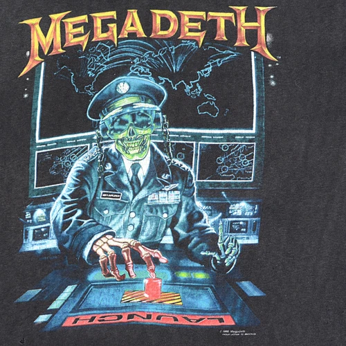 MEGADETH LAUNCH Rust In Peace Tour T-Shirt XL Brock 1990s vintage concert t-shirt, vintage, size XL, single stitch, B+ condition