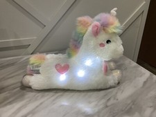 Light-Up Rainbow Unicorn Plush w/ Sound   FAO Schwarz LED Stuffed Animal