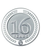 PinMart's 16 Years of Service Award Employee Recognition Gift Lapel Pin - White