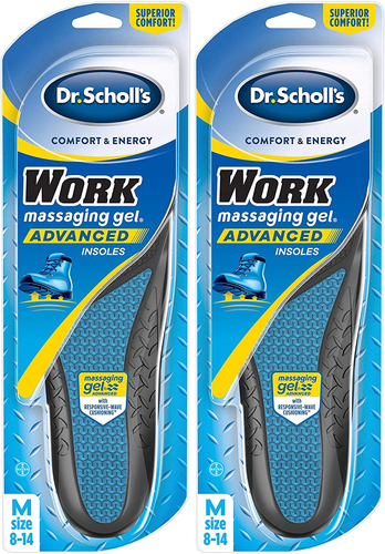 Dr Scholls Insoles Men WORK Massaging Gel Full Shoe Insole Sz 8-14 (1 pair) - Picture 9 of 36