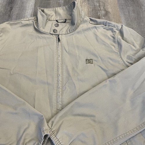 DC Shoes Co Jacket Coat Zip Tan Khaki Skater Shell Medium Lightweight 90s Street - Picture 2 of 21