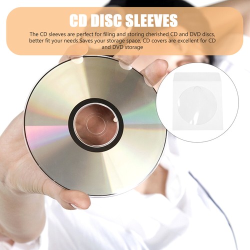 100 Pcs CD DVD Paper Bag Protective Outer Sleeves Disc Storage Pouch - Afbeelding 11 van 12