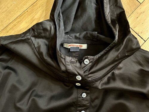 PRIVATSACHEN Oversize Big Shirt Kapuzen Jacke L schwarz Satin Hoodie OS NEU - Bild 7 von 7
