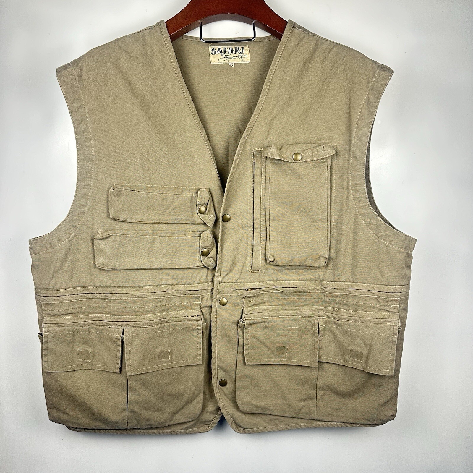 Safari Sports Vest Mens XXL Hunting Fishing Outdoor Tan Tactical Utility Vest