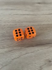 Glow in the Dark Dice 2X ORANGE Tire Wheels Valve Stem Caps Car Truck Bike BMX