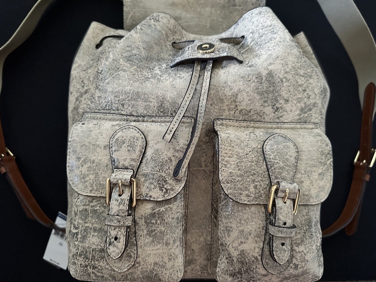 American Leather Co. Embossed Tan Leather Backpack Ralph Lauren Aesthetic Amazon.com | American Leather Co. Cleveland Midsize Backpack  main image 3