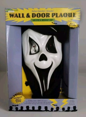Fun World SCREAM Electronic Wall & Door Plaque w/ Light Up Eyes-New In Box