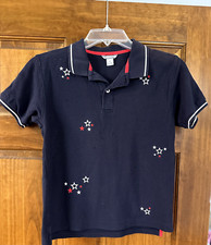 Boy s Hartstrings Blue with Red White Stars Embroidered Polo Shirt - Size 5