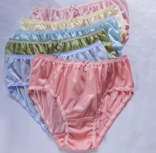 ุ6 Bikini Panties Colorful Women Nylon Underwear Silky Soft Briefs Hip 38"-42"XL - Picture 4 of 11