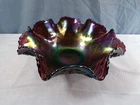 Vintage Imperial Amethyst Carnival Glass Diamond Lace Bowl