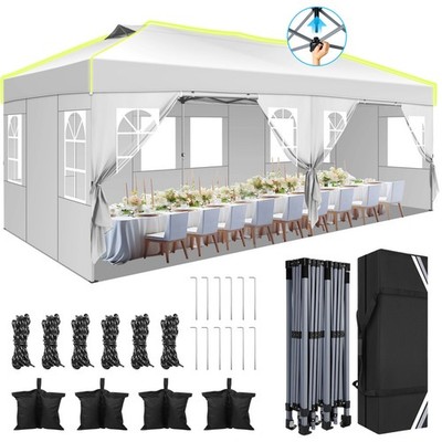 10x20 Pop up Canopy One-Push Setup Tent Outdoor Commercial Party Garden Gazebo,