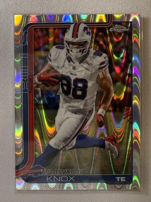 2025 Topps Chrome #33 Dawson Knox Ray Wave Refractor Buffalo Bills