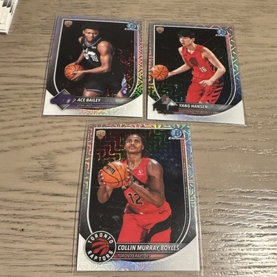 Topps Bowman Chrome Basketball 3-Card Rookie Lot Ace Bailey Yang Hansen
