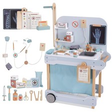 Wooden Doctor Playset, Kids Doctor Kits with 15PCS Accessories,Dr Pretend Pla...