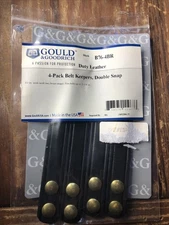 Gould & Goodrich B76-4BR Double Snap Belt Keepers Brass B764BR Pack 4 Leather