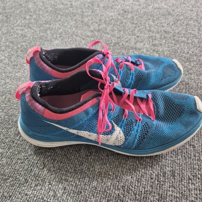 Nike 554887 414 Flyknit Lunar 1 Turquoise Mens Running Shoes Size 12