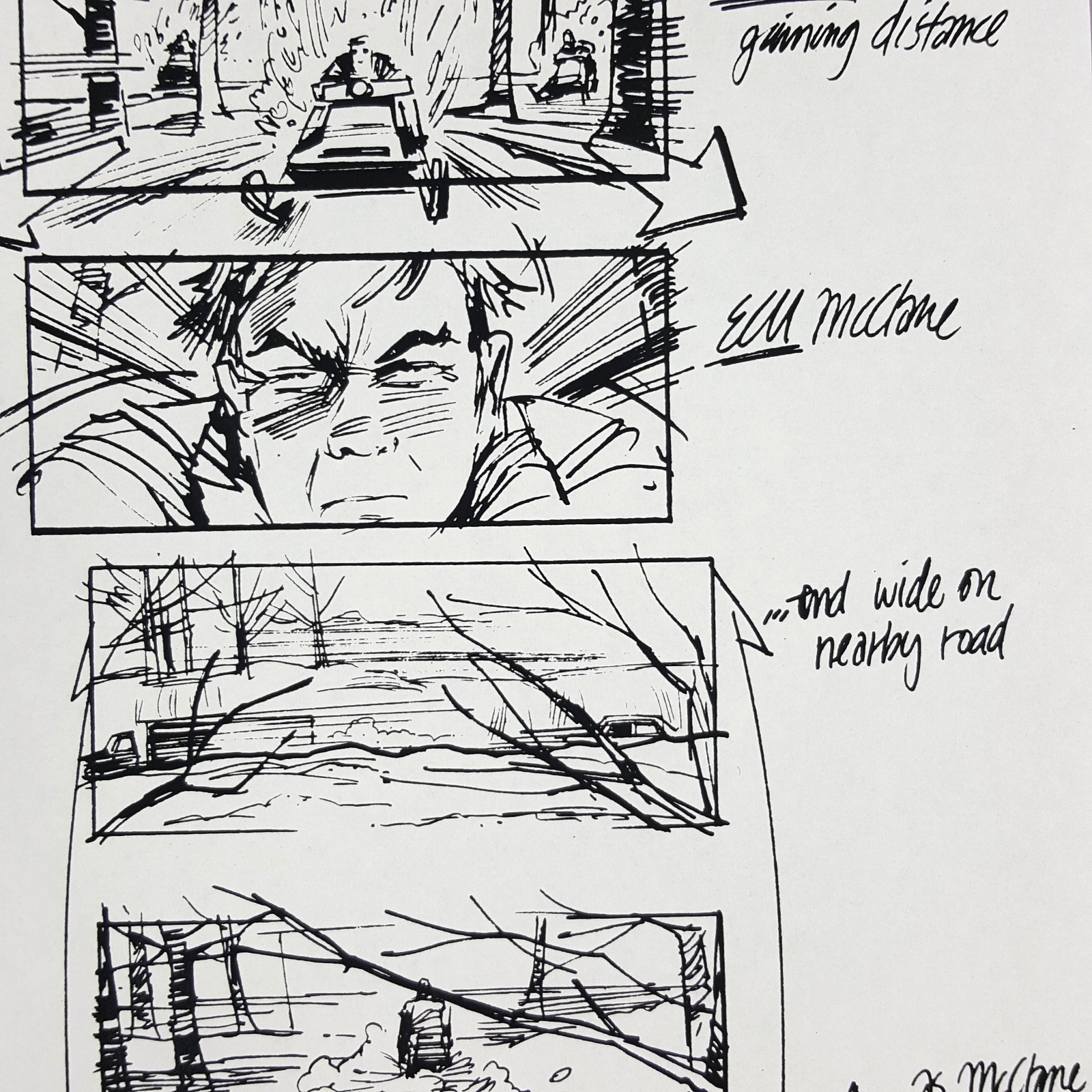 Image 5 of Die Hard 2 - Production Used Storyboard, Bruce Willis Snowmobile Chase, Prop 13