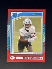Tahj Washington 2024 Donruss Press Proof Red #346 RC Miami Dolphins