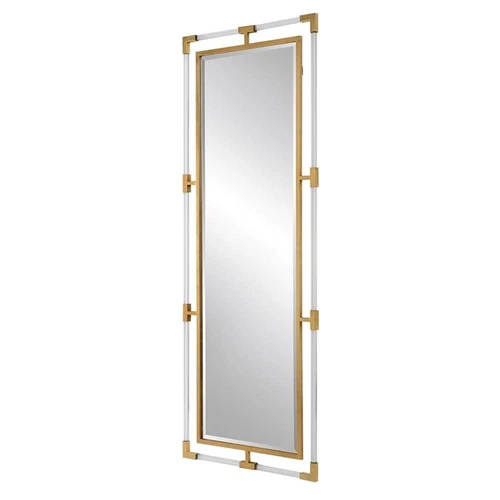 Uttermost Balkan 27.5" Beveled Transitional Metal Tall Mirror in Metallic Gold - Picture 3 of 6
