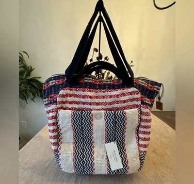 NWT! Maria La Rosa Large 2 Way Woven Tote Bag