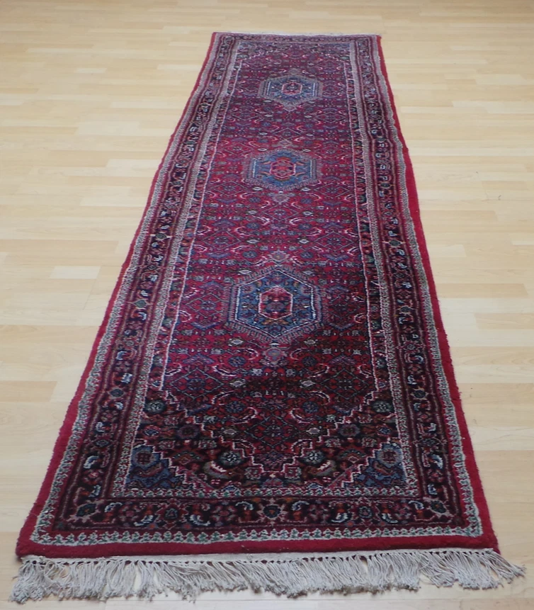 Persain Design Hall Runner Carpet Rug Hand Made Wool Vintage 10ft 1" x 2ft 7"