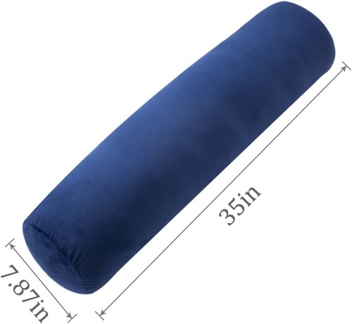 Almohada Corporal para Adultos, Refuerzo con Terciopelo Extraíble 35 Pulgadas, Azul - Imagen 3 de 7