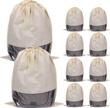 10 Pack Jumbo Dustproof Drawstring Bags Dust Covers Large Non-Woven Fabric Cloth