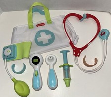 Fisher-Price White 8 Pc Role Play Pretend Medical Toy Kit Doctor Nurse A 