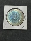 1885 Morgan Silver Dollar Rainbow Toned AU United Sates US Coin Philadelphia