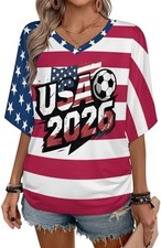 Soccer Cup 2026 Shirt Women Soccer Jersey USA Mexico Printed Tshirt Funny Graphi