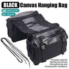 Motorcycle Saddle Bag Waterproof Side Canvas 26L Travel Storage Bike Panniers UK