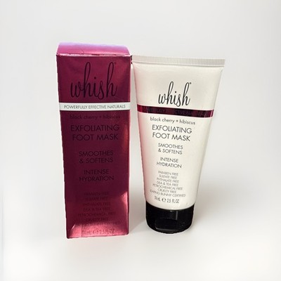 Whish Exfoliating Foot Mask Black Cherry + hibiscus 2.5 oz New Sealed