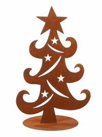 Dekofigur Im Rost Design Weihnachtsbaum Auf Platte - Rostfigur FüR Den Garten