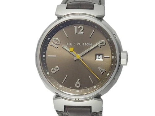 LOUIS VUITTON（LV） OROLOGIO LOUIS VUITTON TAMBOUR SABLE Q1112 39MM CINTURINO MARRONE ZIBELLINO USATOtico