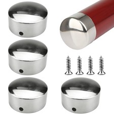 4 Pcs 45mm Stainless Steel Handrail End Caps with Screws - Ultra-Thin & Durable