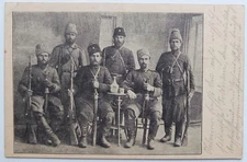 1915 Russia Cossacks with Rifles Swords, Postcard WW I