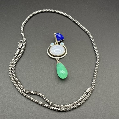 Schöner Whitney Kelly Anhänger mit .925 18'' Kette Milor Italien