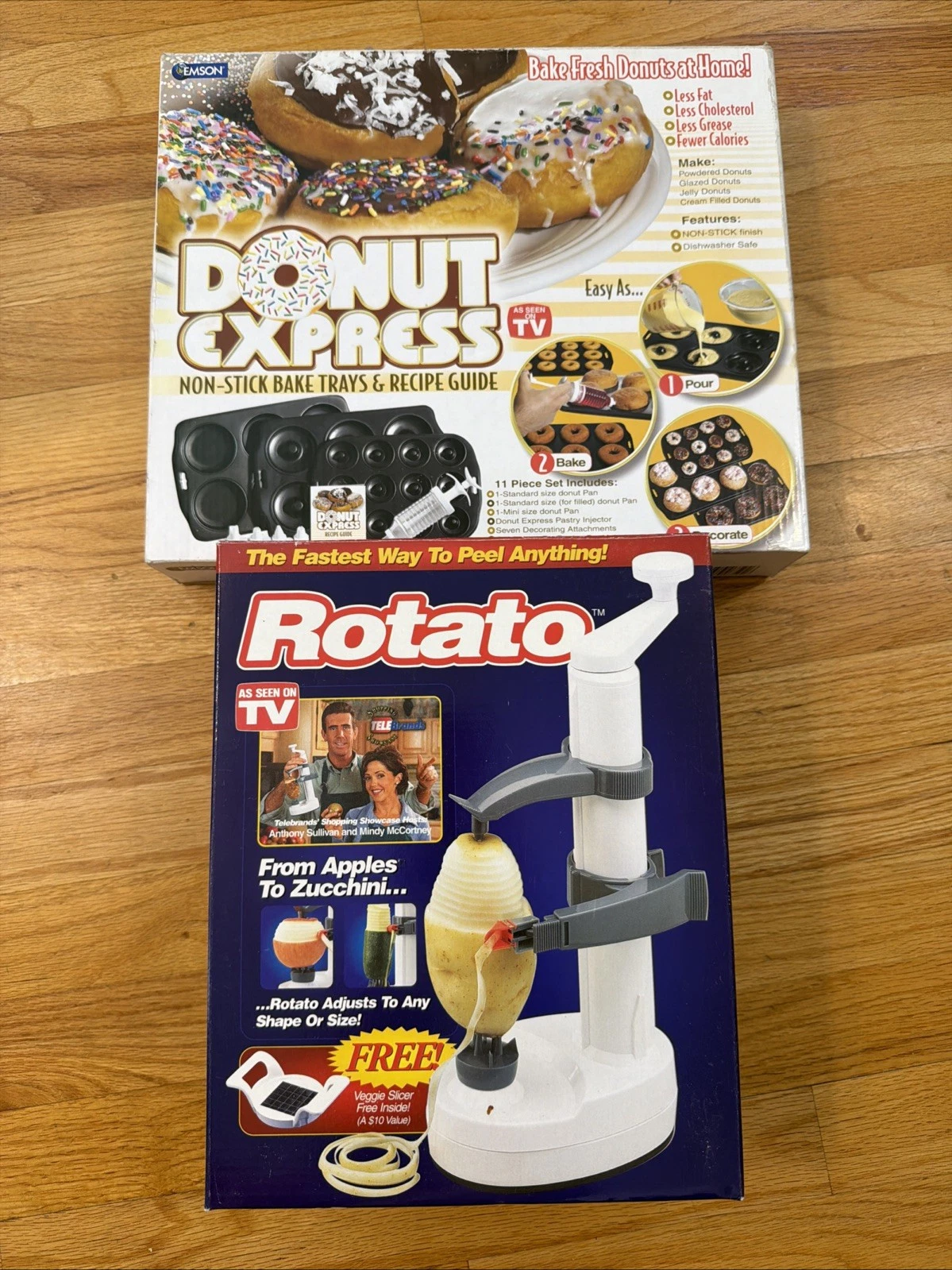 As Seen On Tv Lot Donut Express & Rotato Vegetable Peeler Vintage