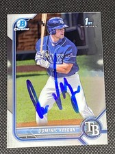 DOMINIC KEEGAN Auto 2022 1ST BOWMAN CHROME IP Signed Tampa Bay Ray Vanderbilt RC