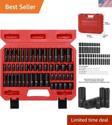 1/4 Inch Master Impact Socket Set - Chrome Vanadium Steel, Deep/Shallow Options