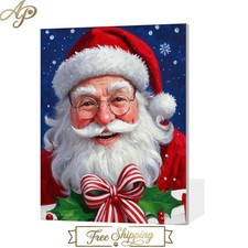 DIY Christmas Santa Paint by Numbers Kit for Adults - Creative 16x20 Canvas Art