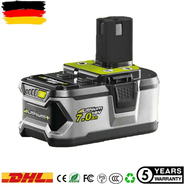 7,0 Ah Akku Für Ryobi ONE 18V RB18L40 RB18L50 RB18L25 Set Li-Ion P108 P107-image