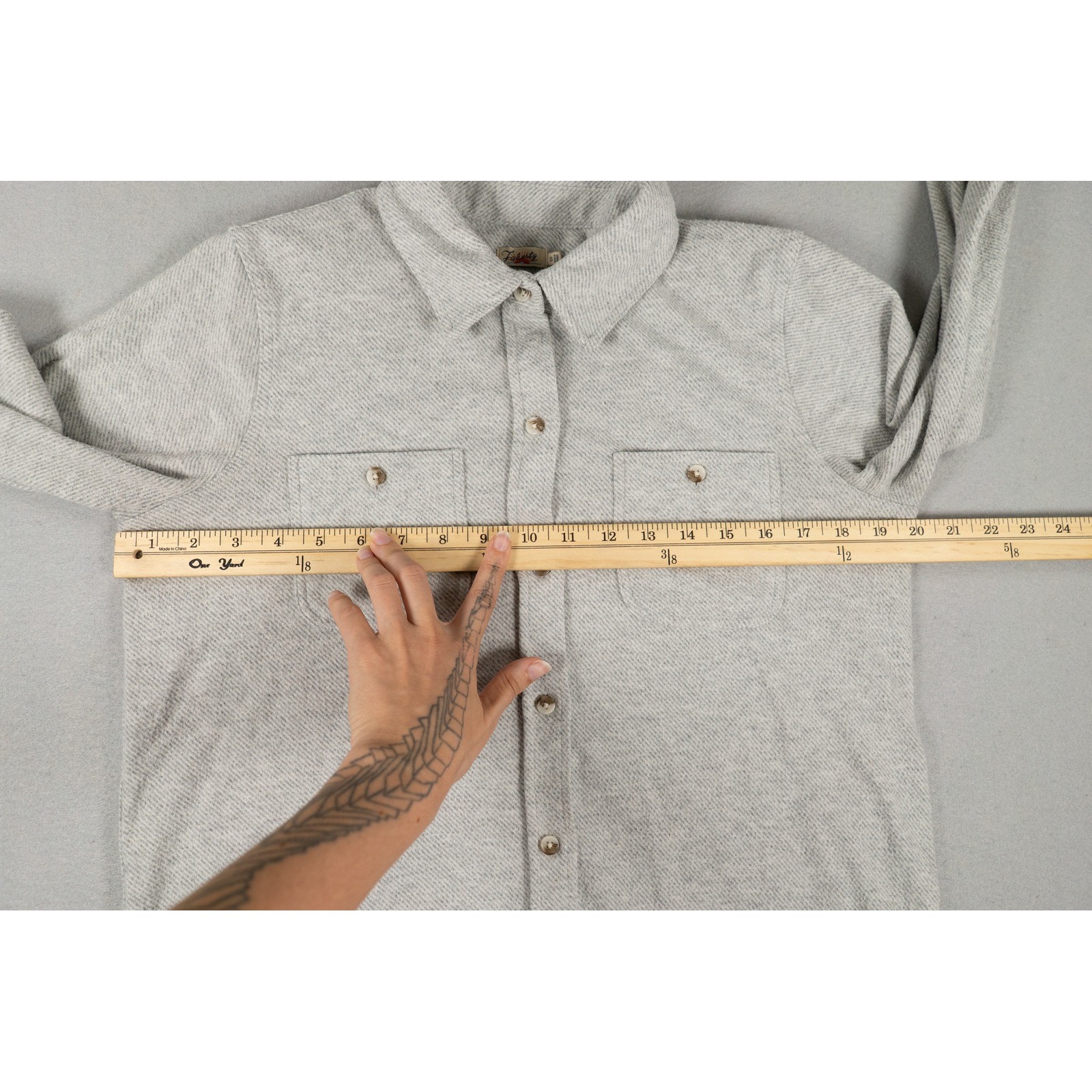 Faherty Mens Knit Button Down Shirt Long Sleeve Grey Small Stretch Coastal image 7
