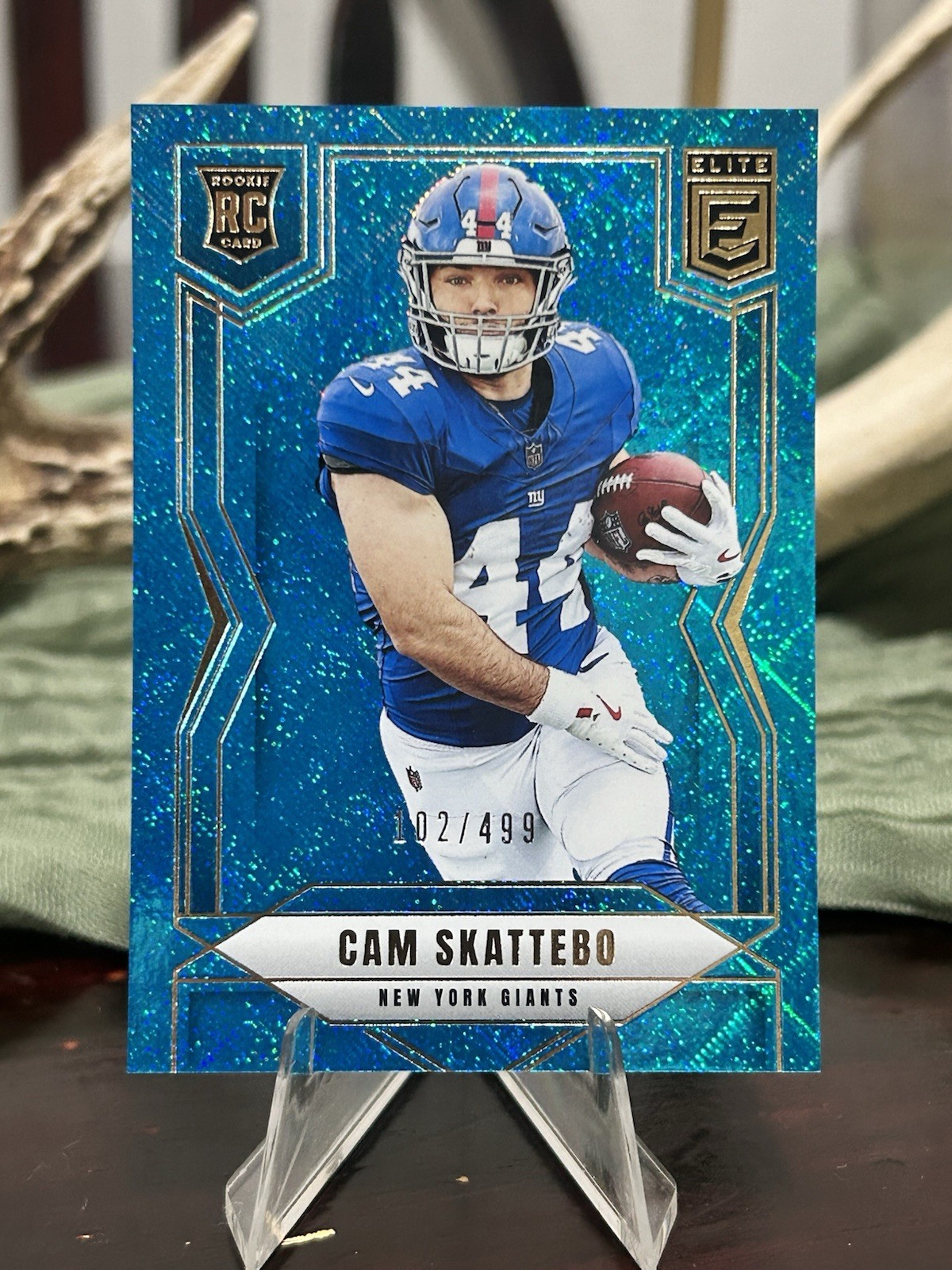 2025 Panini Donruss Elite - Rookies Cameron Skattebo #153 Teal Matrix /499 (RC)
