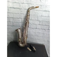 Vtg C.G. Conn Ltd New Wonder Alto Saxophone Silver Plate 1915 Case Serial 46442