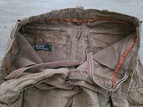 Vintage Polo Ralph Lauren Cargo Shorts 34 Khaki Paratrooper Military Drawstring - Picture 8 of 13